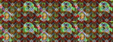 Düz Çiçek Elementleri Tasarımı. Raster illüstrasyonundaki çiçek desenli çizim. Renkli Bahar Teması eskiz kalıbı. Yeşil ve kahverengi renkte çiçekler.