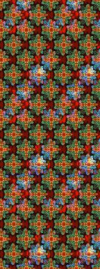 Raster illüstrasyonundaki çiçek desenli çizim. Renkli çiçekler.