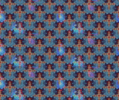 Düz Çiçek Elementleri Tasarımı. Raster illüstrasyonu. Mavi renkli çiçekler. Çiçekli çiçek deseni, suluboya. Renkli Bahar Teması çizim şablonu.