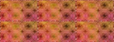 Küçük çiçekte güzel bir desen. Küçük renkli çiçekler. Motley illüstrasyonu. Moda baskıları için zarif bir şablon. Turuncu ve kahverengi çiçekli bahar çiçekleri.