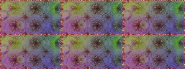 Tarafsız ve yeşil renklerde etnik çiçeklerle kusursuz bir desen. Asya Tekstil 'inde Raster Çiçek İllüstrasyonu.