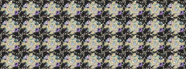 Poster ya da kapak için arka plan. Davetiye ve kartpostal tasarımı için dekoratif çiçek unsurları. Şirin, zarif çiçekler Raster illüstrasyonu. Yapraklı çizim şekli. Tekstil için figür.