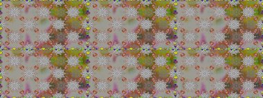 Motley illüstrasyonu. Kusursuz. Küçük renkli çiçekler. Küçük çiçekte güzel bir desen. Moda baskıları için zarif bir şablon. Çiçekli yaz çiçekleri.