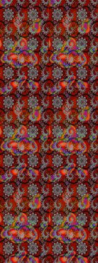 Yumuşak, yaz çiçekli arka plan. Çiçekli karalama şeklinde Raster çiçek deseni. Kahverengi ve kırmızı renkte çiçekler.