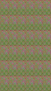 Yeşil ve nötr renklerde parlak çiçekli halı ile kusursuz desen.