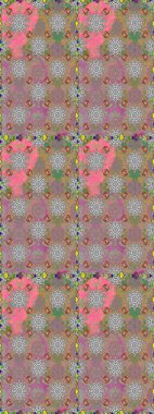 Kusursuz desen. Çiçek duvar kağıdı. Renkli süs kenarı. Hint süsü. Raster illüstrasyonu. Gri ve nötr renklerde.