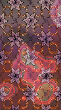 Renkli Bahar Teması eskiz kalıbı. Düz Çiçek Elementleri Tasarımı. Raster..