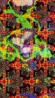 Kahverengi renklerde. Raster illüstrasyonu. Kahverengi renkte kahverengi papatya deseni.