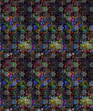 Kabile sanatı boho baskısı, klasik çiçek arkaplanı. Soyut etnik raster çizim kalıbı. Arkaplan dokusu, duvar kağıdı, siyah renkli çiçek teması.