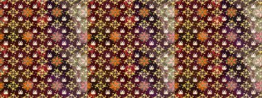 Çiçekli el çizimi çizimi deseni. Modern gelişim kahverengi raster arka plan duvar kâğıdı illüstrasyon klasik çizgili iz sürme desenli çiçekler, çiçekli süsler.