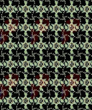 Siyah ve nötr renklerde. Raster illüstrasyonu. 3D çiçekler, pürüzsüz.