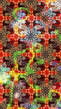 Raster düz çiçek çizim deseni. Hediye ambalaj kağıdı, tebrik kartları, posterler ve pankart tasarımı. Kırmızı renkte çiçekler.