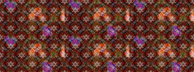 Varicolobrown Raster çizimi. Küçük çiçekteki sevimli çiçek deseni. Birçok kahverengi ve soyut çiçekli tropikal çizim deseni.