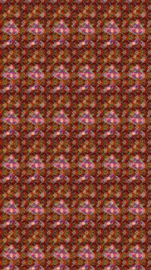 El çizimi çiçekli soyut çizim kalıbı. Kahverengi renkli çiçekler. Raster illüstrasyonu.