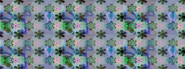 Raster illüstrasyonundaki çiçek desenli çizim. Güzel kumaş deseni. Renkli Bahar Teması eskiz kalıbı. Düz Çiçek Elementleri Tasarımı.