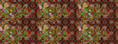 Hediye ambalaj kağıdı, tebrik kartları, posterler ve pankart tasarımı. Raster düz çiçek çizim deseni. Kahverengi ve kırmızı renkte çiçekler.