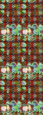 Raster illüstrasyonundaki çiçek desenli çizim. Renkli Bahar Teması eskiz kalıbı. Kahverengi renkli çiçekler. Düz Çiçek Elementleri Tasarımı.