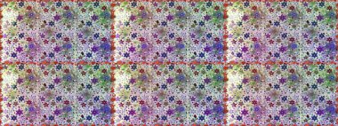 Tarafsız ve gri, tarafsız ve gri. 1950-1960 motifleri. El çizimi çiçek unsurları olan soyut, dikişsiz raster deseni. Retro tekstil tasarım koleksiyonu. Çiçekli ipek eşarp..