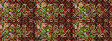 Hediye ambalaj kağıdı, tebrik kartları, posterler ve pankart tasarımı. Raster düz çiçek çizim deseni. Kahverengi ve kırmızı renkte çiçekler.