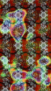 Soyut etnik raster çizim kalıbı. Arkaplan dokusu, duvar kağıdı kahverengi ve gri renkli çiçek teması. Kabile sanatı boho baskısı, klasik çiçek arkaplanı.