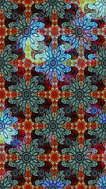 Raster. Düz Çiçek Elementleri Tasarımı. Renkli Bahar Teması çizim şablonu.