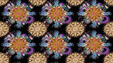 Tekstil, tebrik kartı, boyama kitabı, telefon kılıfı baskısı için kullanılabilir. Kızılderili desenli desenli desenli şal deseni. Etnik Mandala süsü. Raster Henna dövme stili.