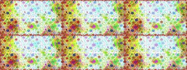 Flat Flower Elements Design. Cute flower raster pattern. Colour Spring Theme seamless pattern Background. Flowers on neutral and green colors.