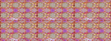 Suluboya, elle çizilmiş. Vadinin çiçekleri tarafsız ve pembe renklerde. Raster - stok. Kusursuz arkaplan deseni.