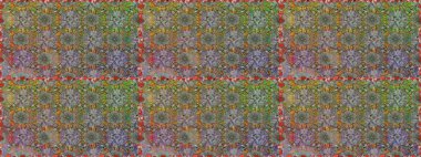 Raster illustration. In asian textile style on gray and brown colors. Floral seamless pattern with watercolor flowers.