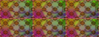 Çiçeksiz desenli, suluboya elle çizilmiş elementler. Parlak renkli fantezi çiçekleri, yapraklar, kahverengi ve yeşil renkli tomurcuklar kahverengi ve yeşil.