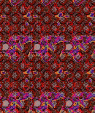 Çiçek izi. Çiçekler suluboya tarzında kahverengi, kırmızı ve siyah renklerde. Suluboya çizim deseni.