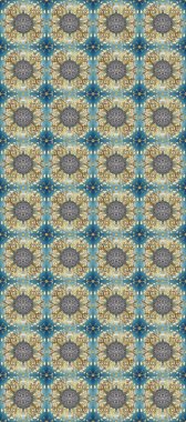 Altın elementli mavi, gri ve nötr renkler. Doğu tarzı arabesk. Raster illüstrasyonu. Raster altın desen. Kusursuz altın desenli bukleler..