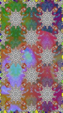 Çiçekle kusursuz desen. Renkli Bahar Temalı Kusursuz Arkaplan. Gri renkli çiçekler. Düz Çiçek Elementleri Tasarımı.