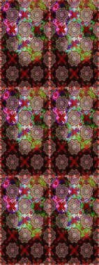 Renkli Bahar Temalı Kusursuz Arkaplan. Raster Şirin kumaş deseni. Düz Çiçek Elementleri Tasarımı. Kusursuz bağbozumu.