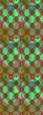 Küçük yeşil ve kahverengi çiçeklerle oldukça eski bir besin torbası deseni. Tekstil, kumaş, kapaklar, duvar kağıtları, baskı, naylon, yapıştırma, örgü, dekupaj için çiçeksiz arkaplan.