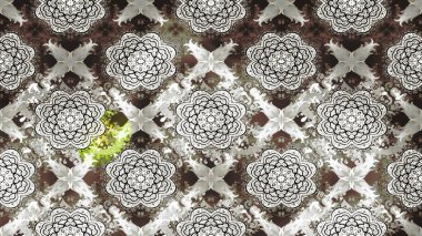 Gri renkli çiçekler. El çizimi çiçekli soyut çizim kalıbı. Raster illüstrasyonu.