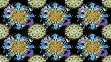 Raster illüstrasyonu. Siyah ve nötr renklerde çiçekler. Kusursuz çiçek deseni duvar kağıdı için kullanılabilir.