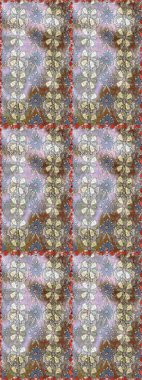 Kusursuz çiçek deseni. Raster illüstrasyonu. Asya tekstil tarzında. Raster illüstrasyonu. Tarafsız ve gri renkte çiçekler.