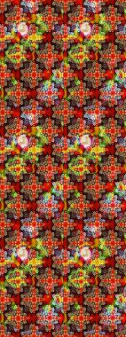 Kırmızı ve siyah renklerde yaprakları olan yabani çiçekler. Raster illüstrasyonu. Suluboya, elle çizilmiş. Taslak arkaplan deseni.