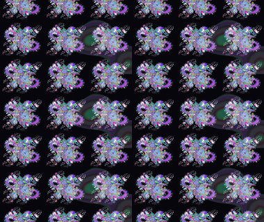 Raster illüstrasyonu. Küçük çiçekteki sevimli çiçek deseni. Güzel karalamalı çiçek desenli çizim. Güzel kumaş deseni.