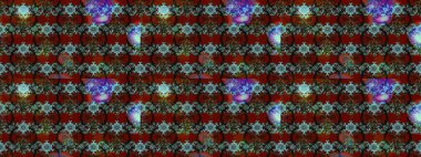 Düz Çiçek Elementleri Tasarımı. Raster Illustrasyon 'daki Çiçek Deseni' nin son moda çizimi. Kırmızı ve kahverengi renkte çiçekler. Renkli Yaz Teması çizim şablonu.