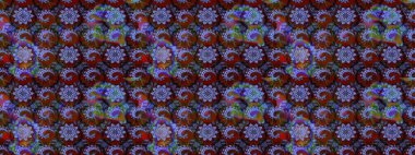 Raster illüstrasyonundaki çiçek desenli çizim. Renkli çiçekler.
