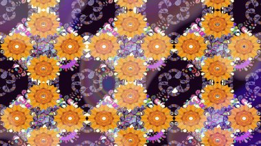 Raster. Sabıka fotoğraflarında, bebek kıyafetlerinde, duvar kâğıtlarında, paket kutularında falan kullanılabilir. Zarif, parlak ve eskiz turuncu çiçek desenli.