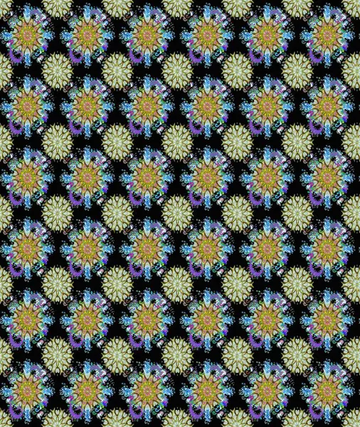 Motley illüstrasyonu. Küçük çiçekte güzel bir desen. Moda baskıları için zarif bir şablon. Kusursuz. Küçük renkli çiçekler. Çiçekli bahar çiçekleri.