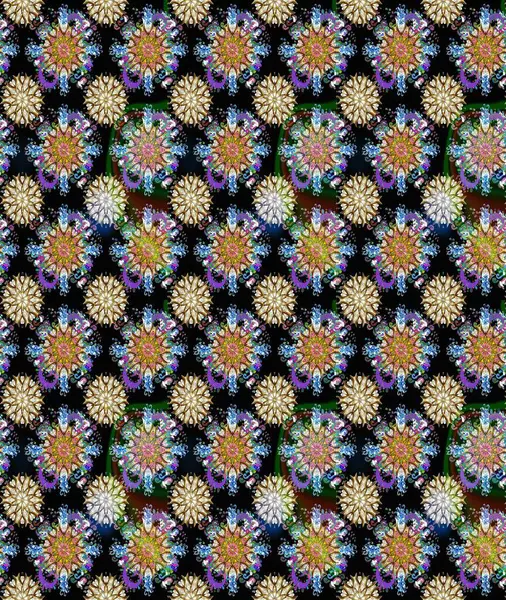 Sanat esinlenerek ve kahverengice çiçeklere ilham verir ve geride iz bırakır. Raster deseni. Karalama çiçekleri kusursuz desen. Siyah ve kahverengi el çizimi desen.