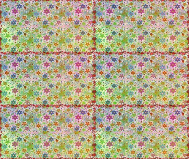 Renkli Bahar Temalı Kusursuz Arkaplan. Tarafsız ve yeşil renklerde zarif çiçek buketi suluboya. Düz Çiçek Elementleri Tasarımı. Raster illüstrasyonu.