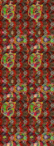 Nakış desenli çiçek deseni. Renkli grunge, renkli ve kahverengi çiçeklerle soyut bir arka plan oluşturur. İzler, kumaş, duvar kağıtları, tekstil için raster dokusu.