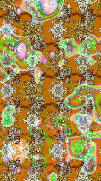 Raster illüstrasyonu. Tropik çiçek desenleri. Renkli çiçekler.