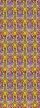 Kahverengi ve sarı renkli çiçekler. Tropik, dikişsiz çiçek deseni. Raster illüstrasyonu.