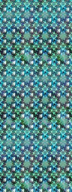 Raster illüstrasyonu. Yumuşak, mavi renkte bahar çiçekleri. Çiçek ve yapraklı karalama şeklinde Raster çiçek deseni.